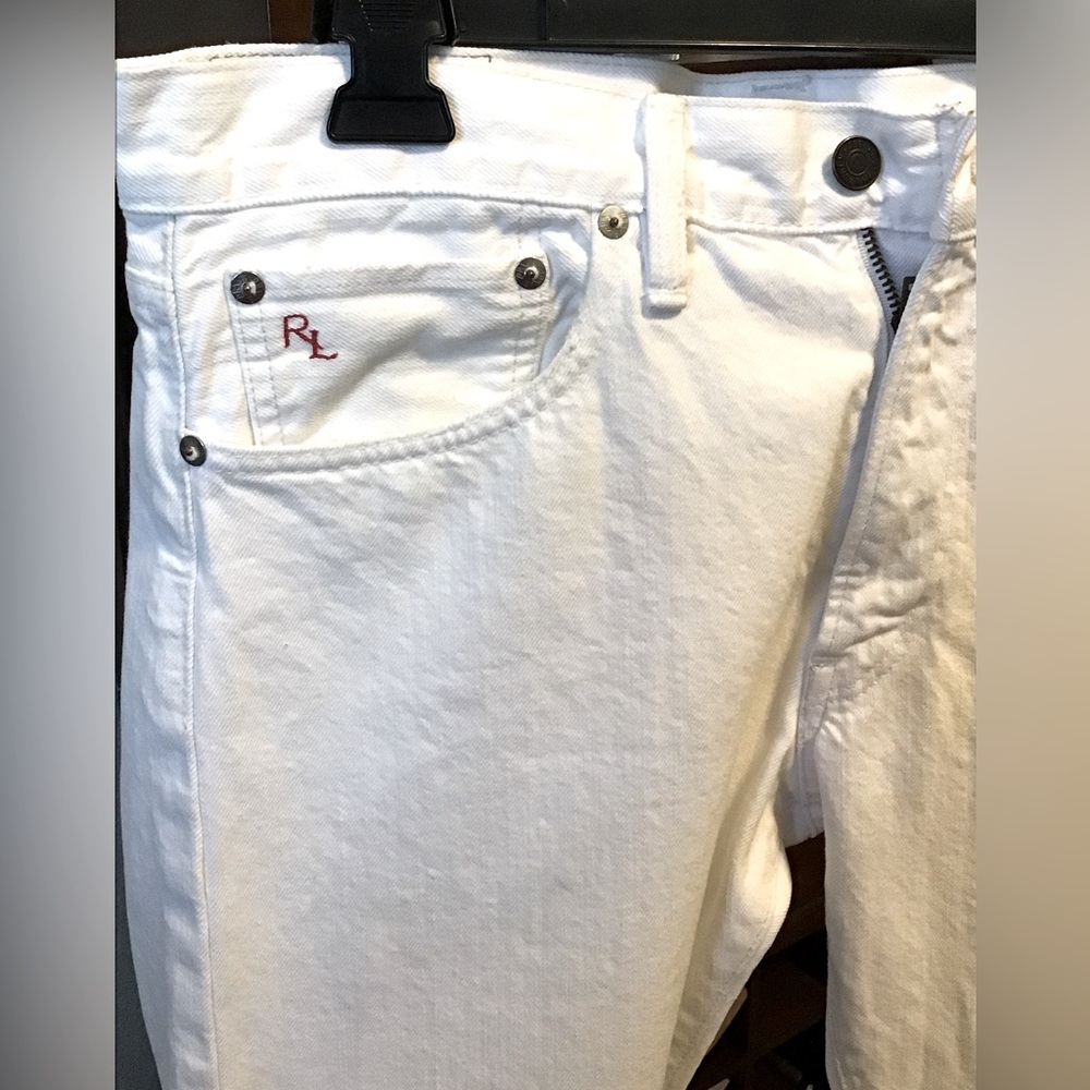 POLO RALPH LAUREN White Slim Straight Jeans - Picture 3 of 7